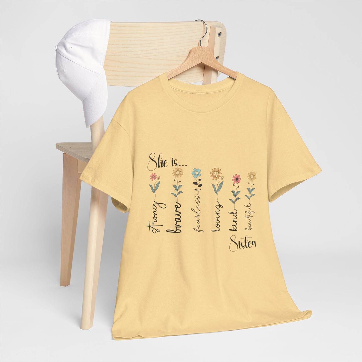T-Shirt – Sister - Strong, Brave, Beautiful Floral Design