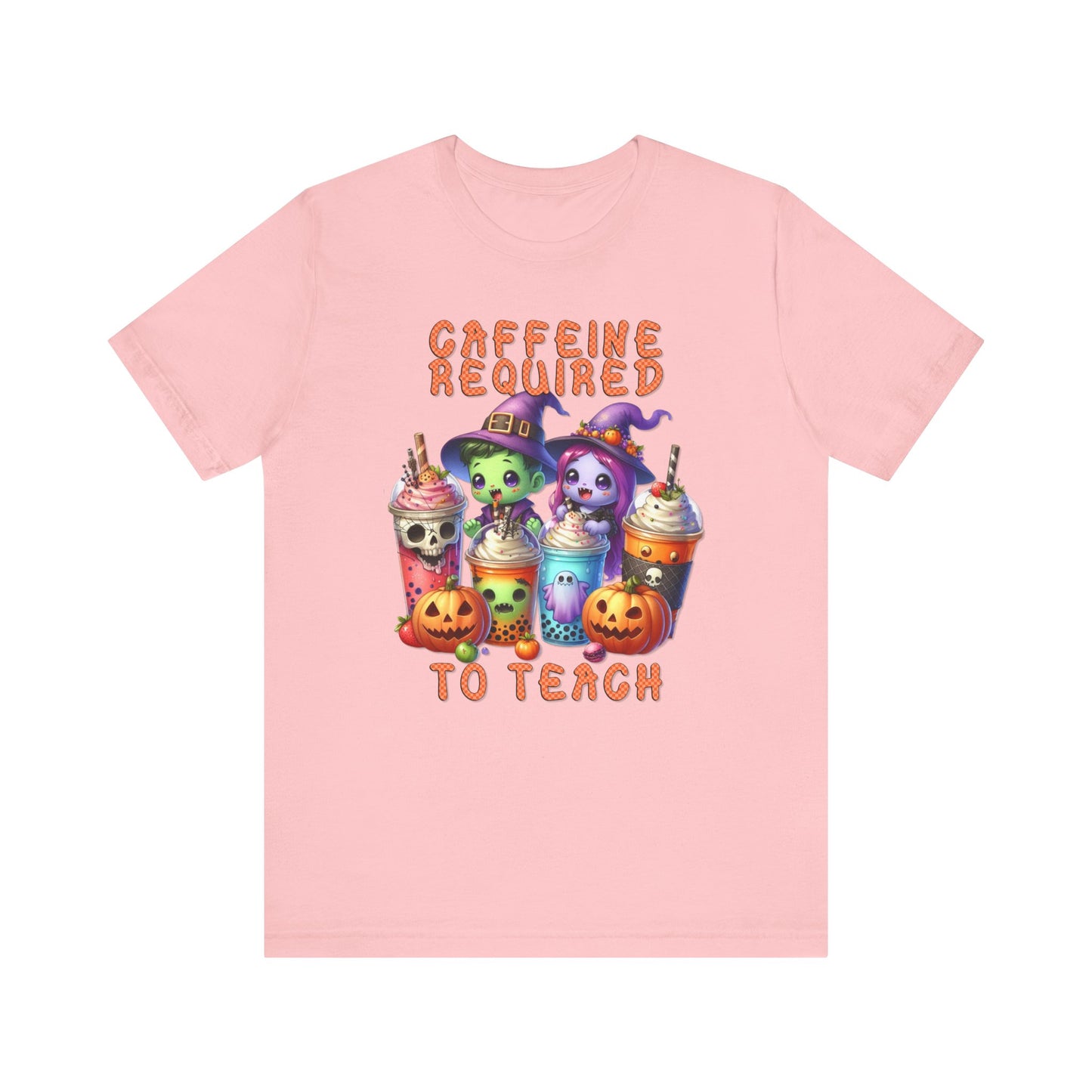 T-Shirt - Teacher / Halloween - Caffeine required to teach (01a)