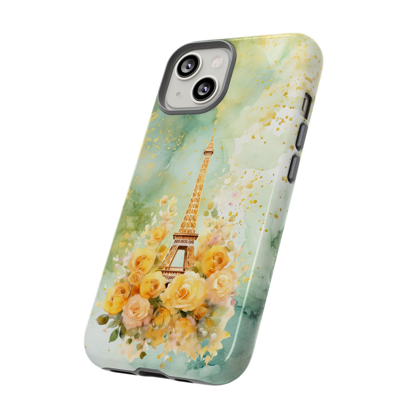 Tough Cell Phone Case - Paris - Eiffel Tower with Yellow Roses (1)