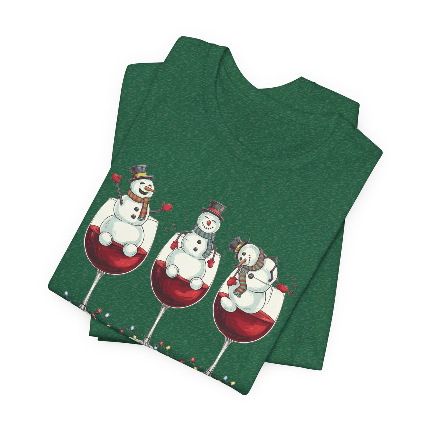 T-shirt - Christmas - Wine Snowmen (01)