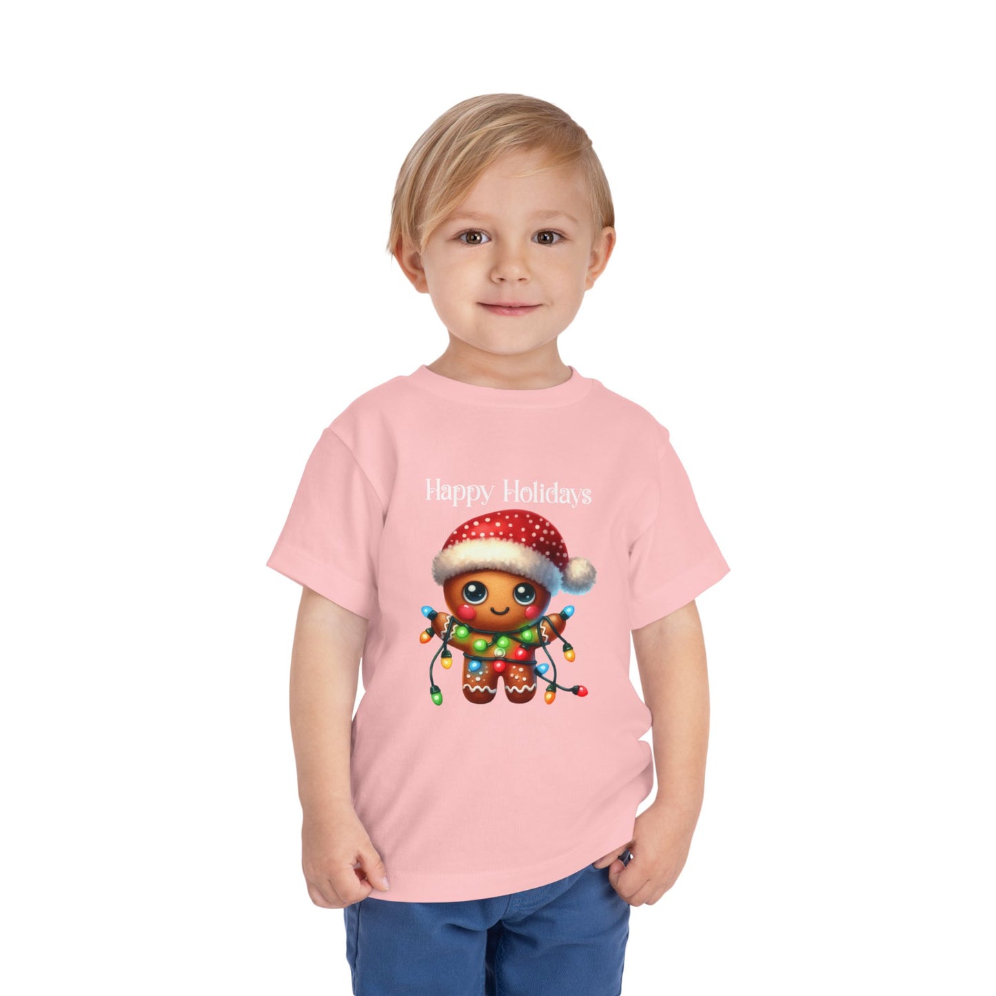 Toddler Tee - Christmas - Gingerbread - Happy Holidays (02a)