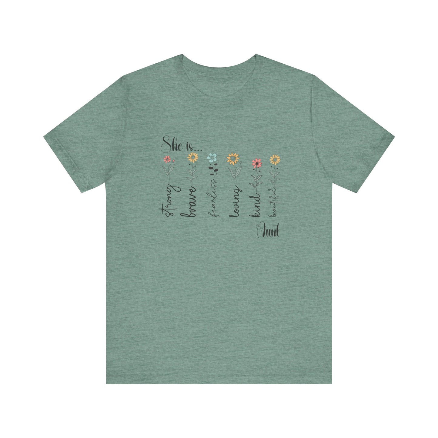 T-Shirt - Family / Aunt - Strong, Brave, Beautiful Floral Design (1)