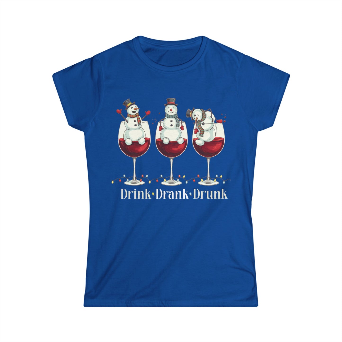 Female T-Shirt - Christmas - Wine Snowmen (01)