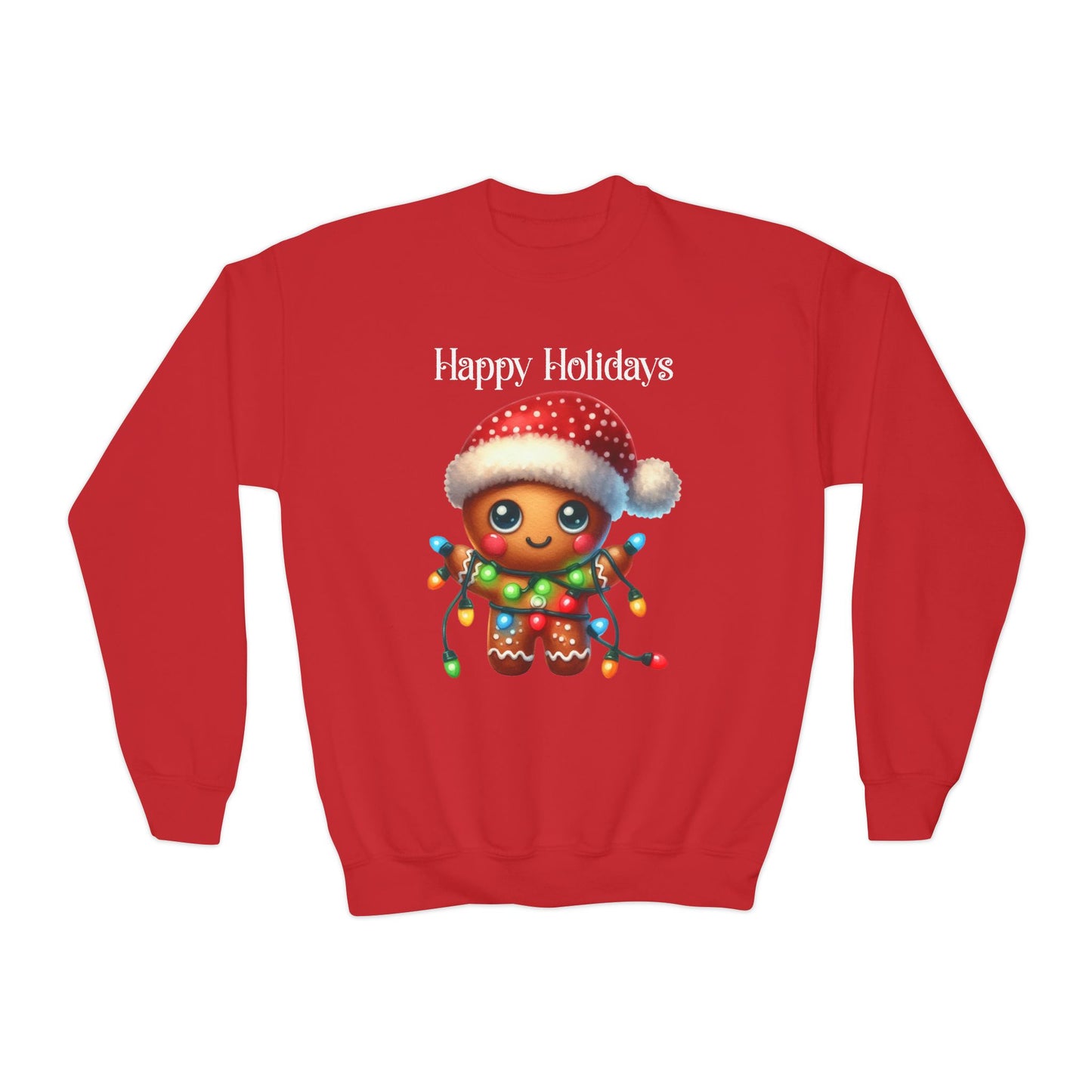 Child Sweatshirt - Christmas - Gingerbread - Happy Holidays (02a)