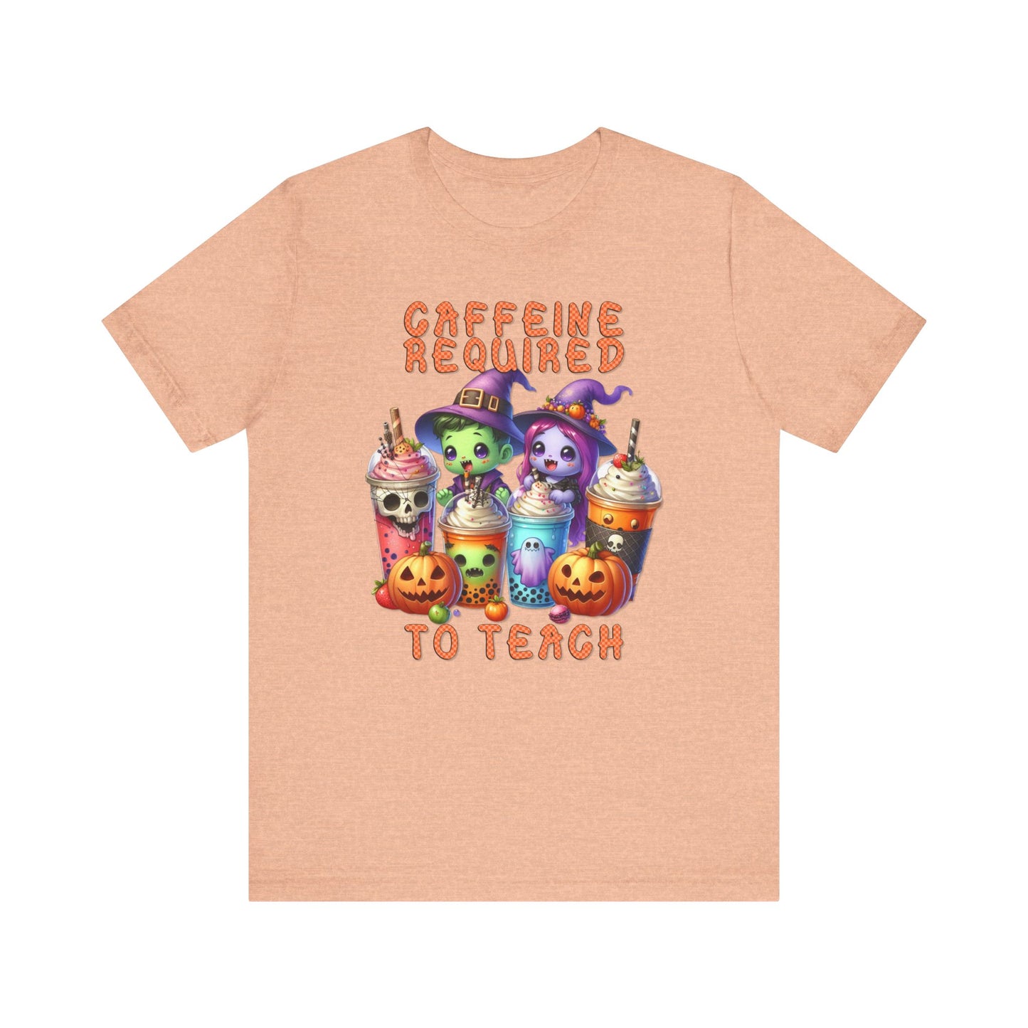 T-Shirt - Teacher / Halloween - Caffeine required to teach (01a)