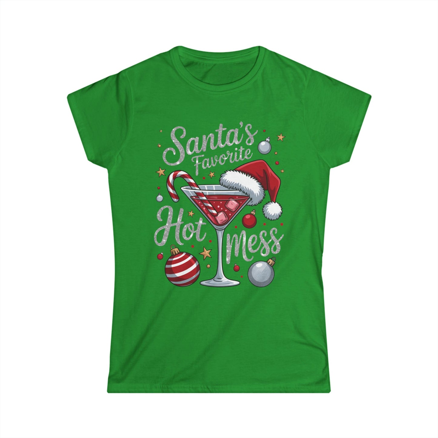 Female T-Shirt - Christmas - Santa's Fav. Hot Mess (01)