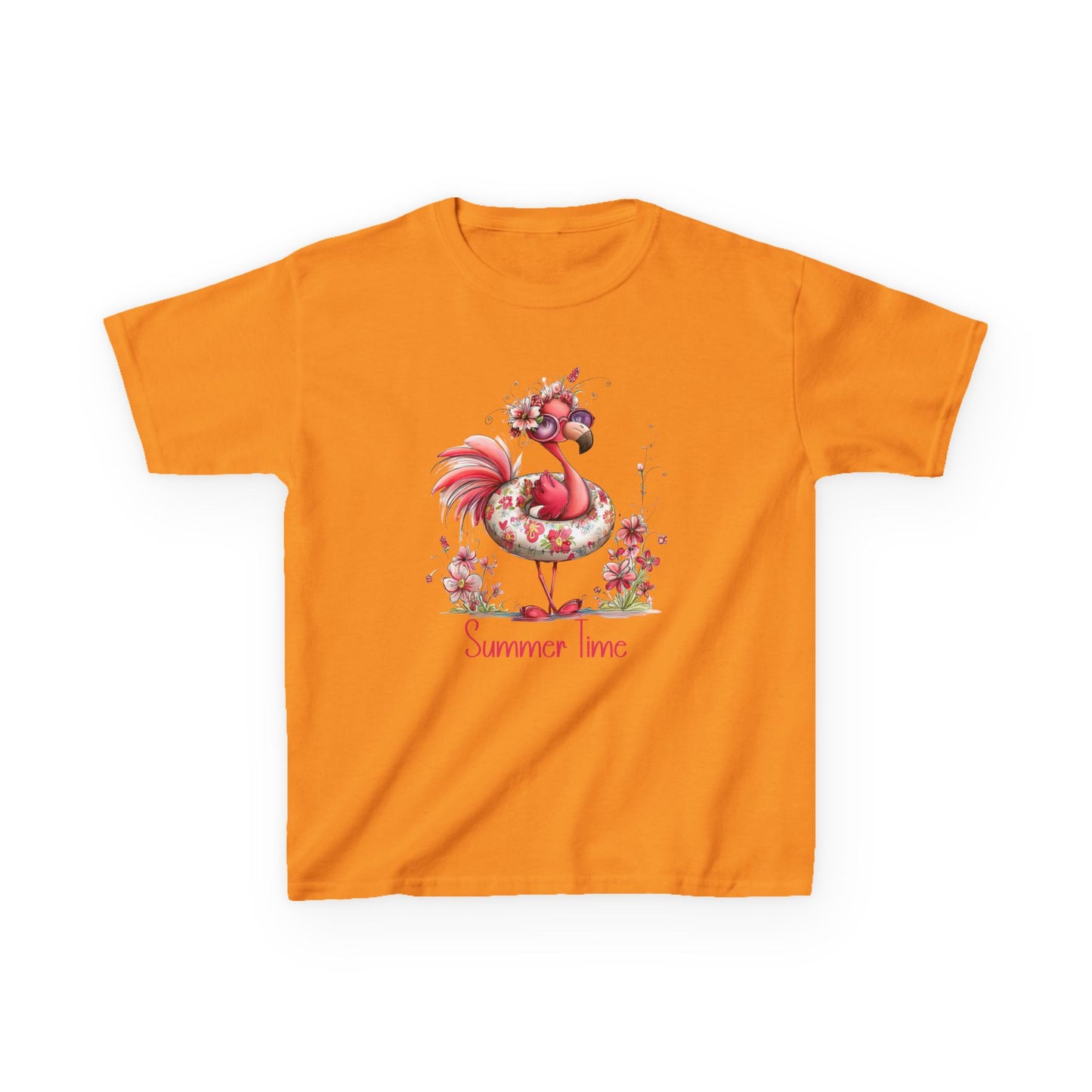 Child Tee - Animal - Flamingo - Summer Time (01)