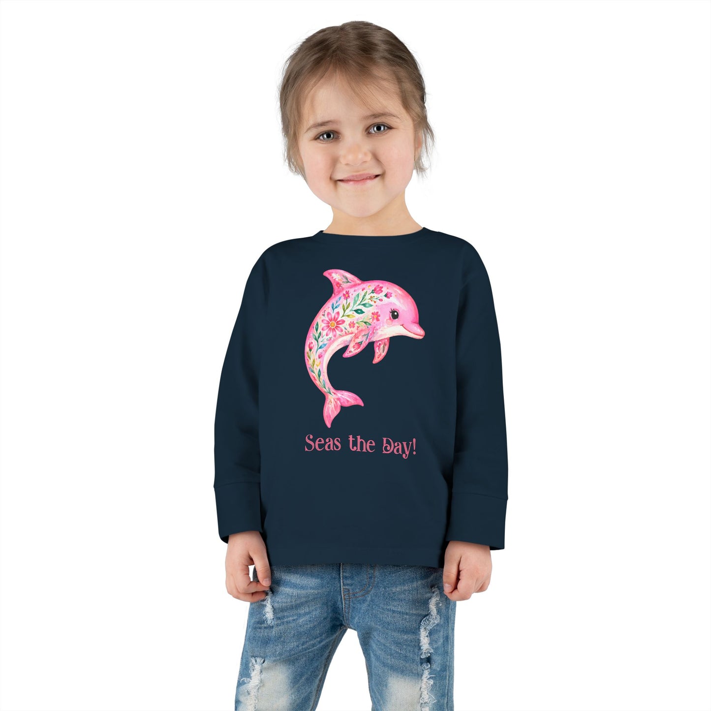 Toddler LS Tee - Animal - Seas the Day Dolphin (01)