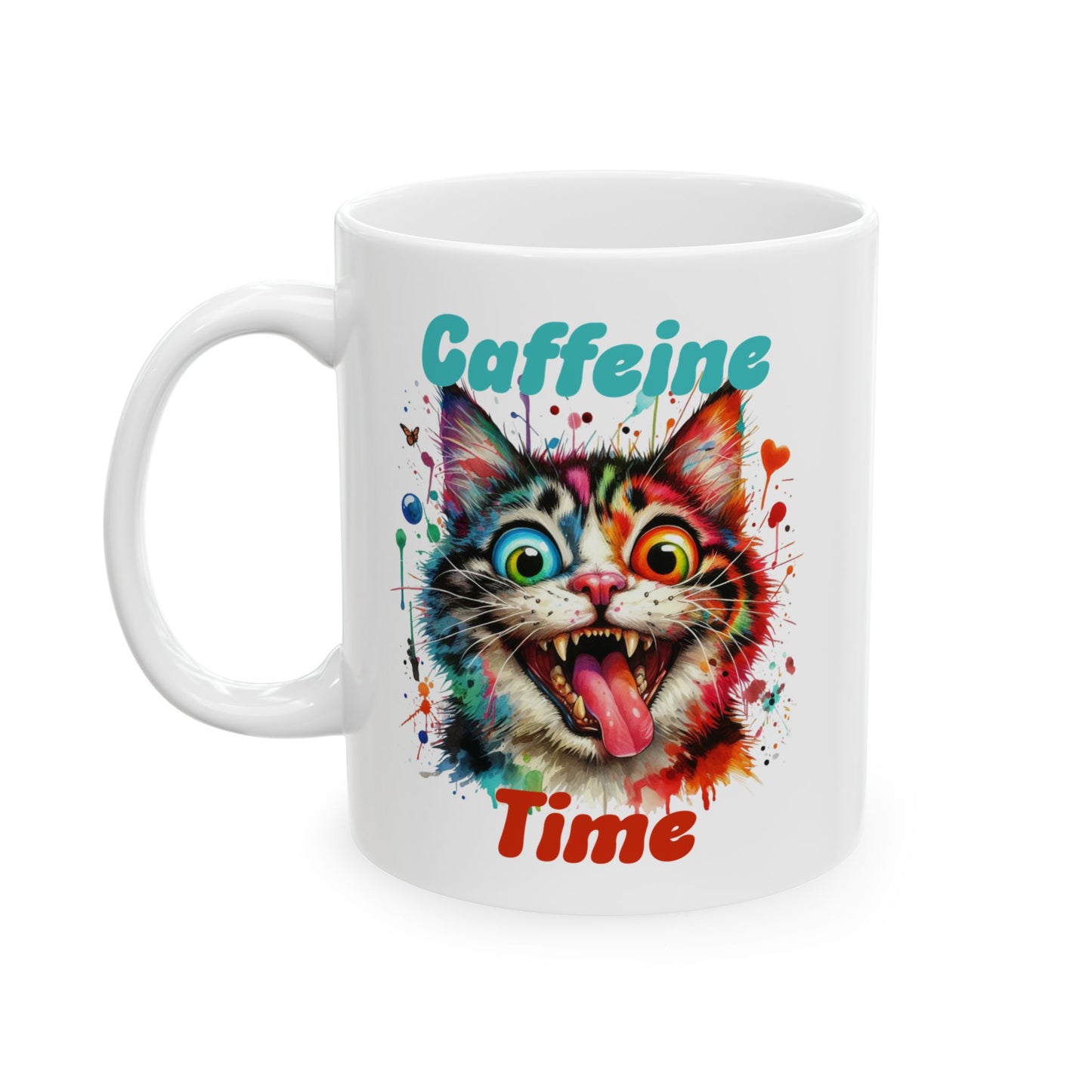 Ceramic Mug - Caffeine Time with cat (1)