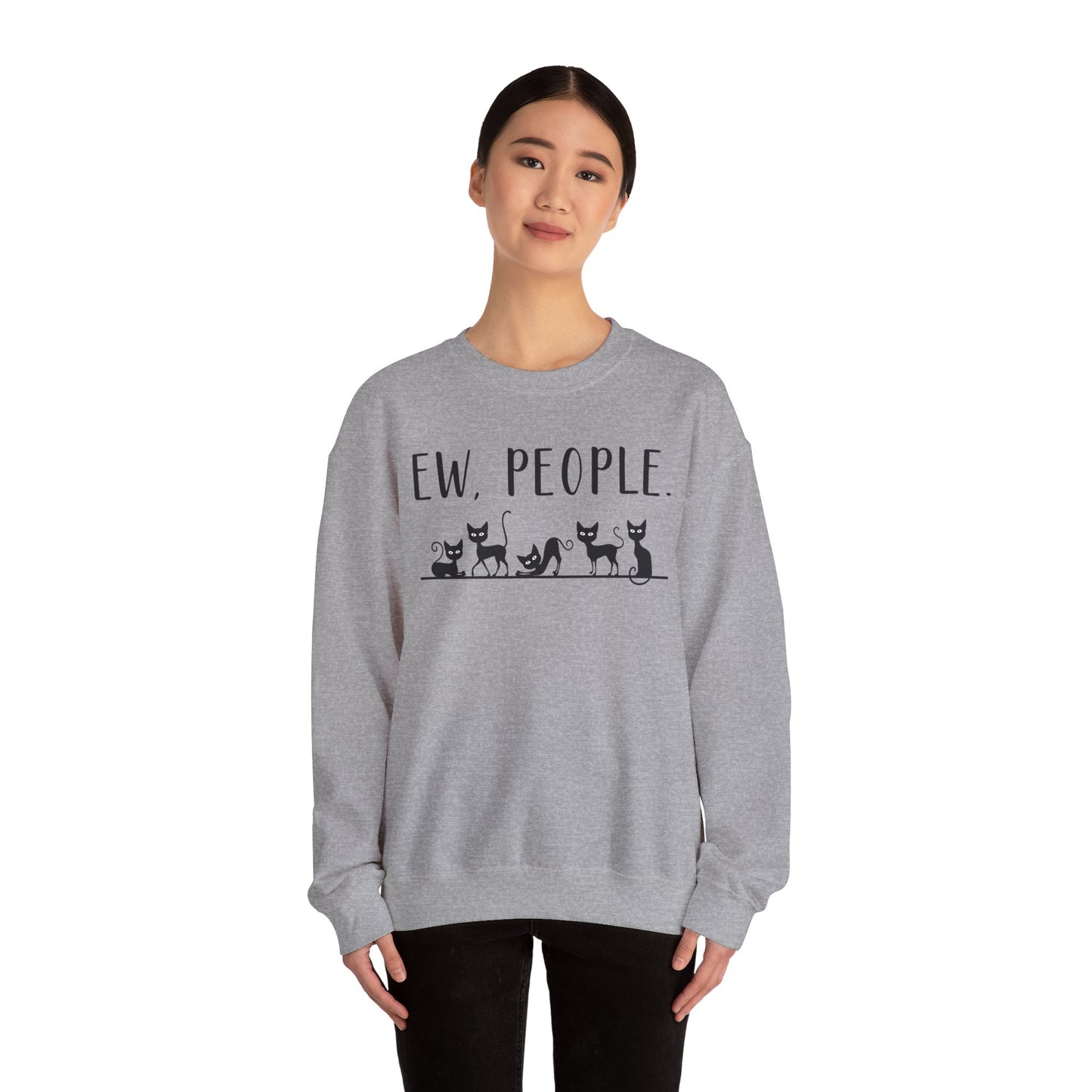 Sweatshirt - Animal Lover - Ew People with Black Cats (01)