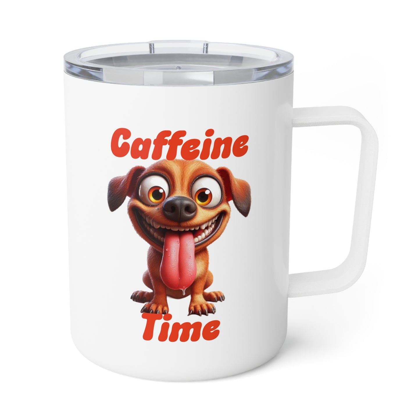 Insulated Coffee Mug - Caffeine Time with dog (2)