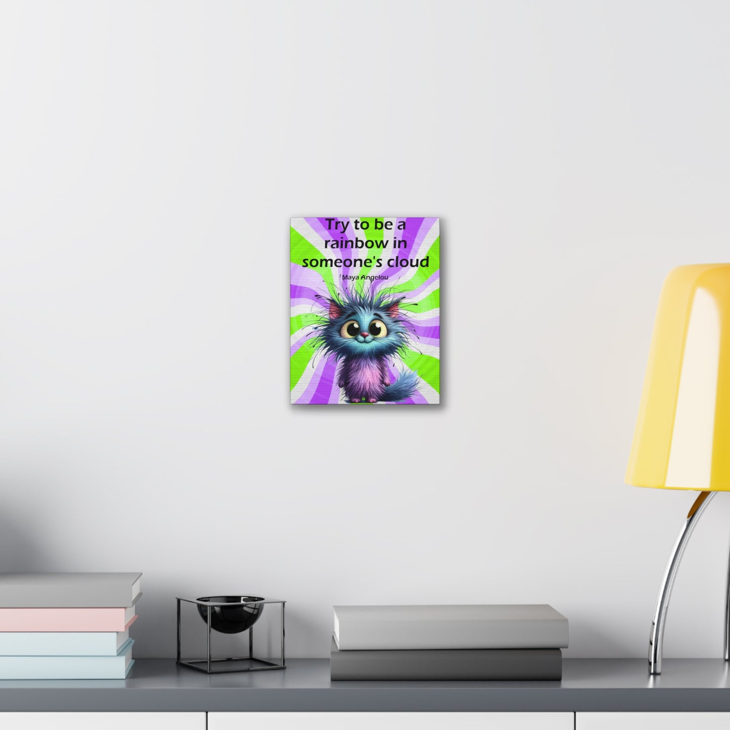 Canvas Art - Inspiring - Try to be a Rainbow - Cat 02