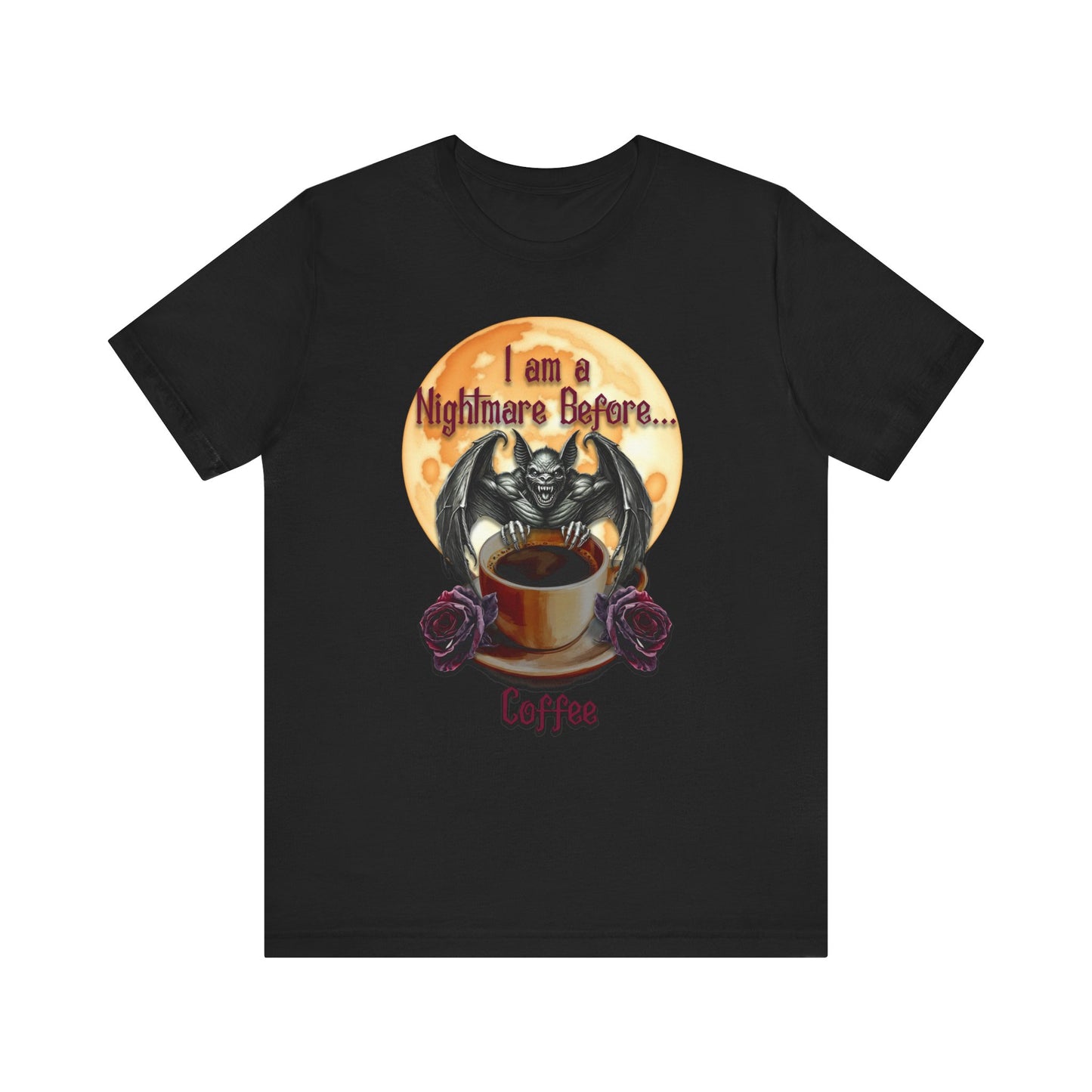 T-shirt - Halloween - Nightmare Before Coffee (1a) - Front Only