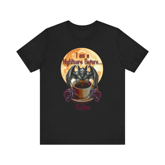 T-shirt - Halloween - Nightmare Before Coffee (1a) - Front Only