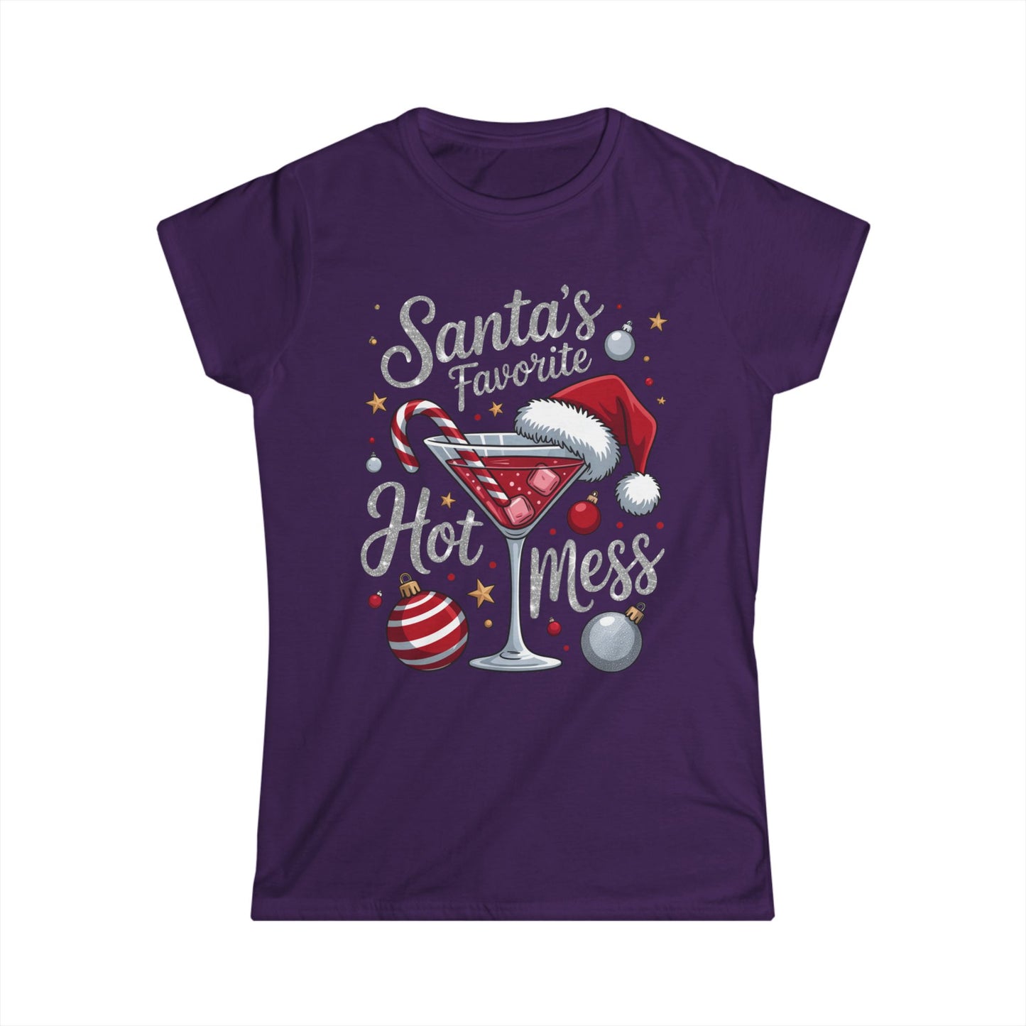 Female T-Shirt - Christmas - Santa's Fav. Hot Mess (01)