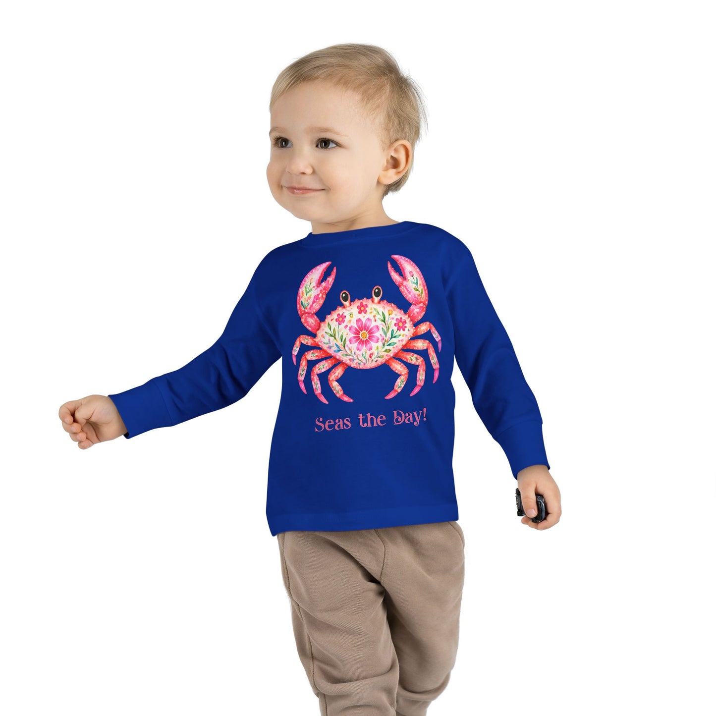 Toddler LS Tee - Animal - Seas the Day Crab (01)
