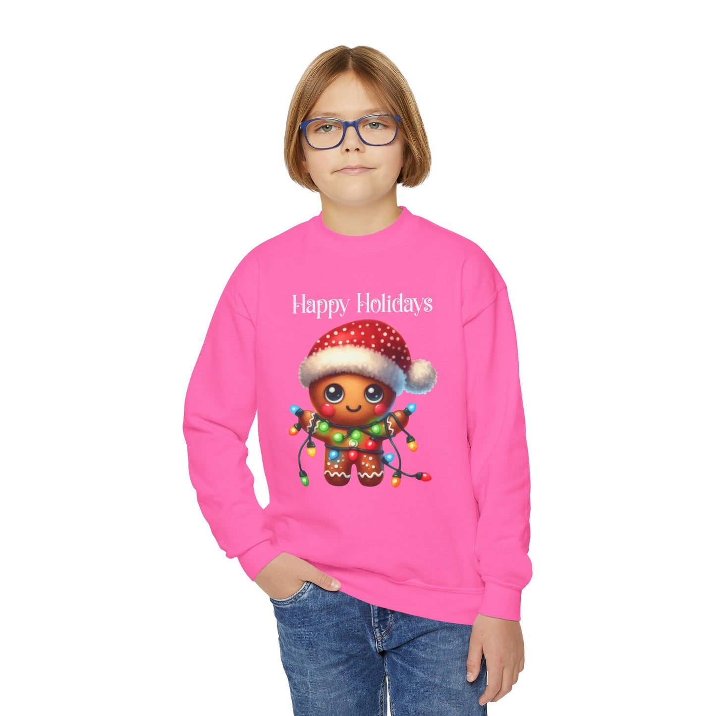 Child Sweatshirt - Christmas - Gingerbread - Happy Holidays (02a)