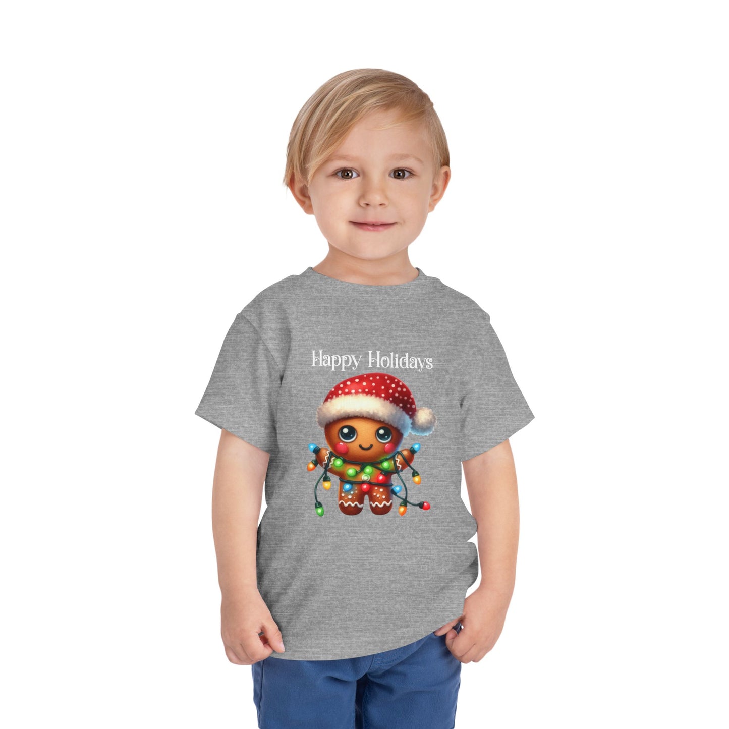 Toddler Tee - Christmas - Gingerbread - Happy Holidays (02a)