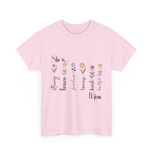 T-Shirt – Mom - Strong, Brave, Beautiful Floral Design