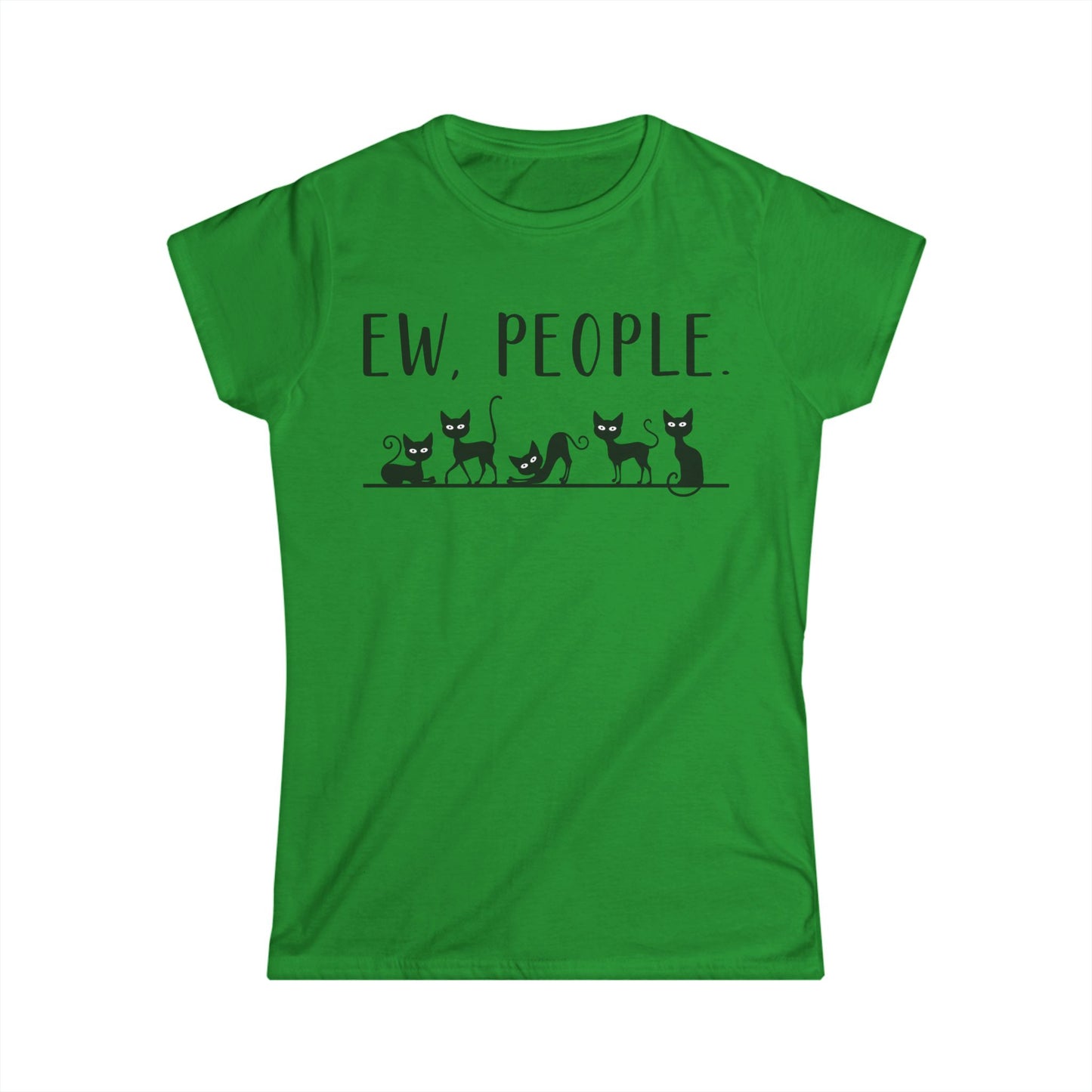 Female T-Shirt - Animal Lover - Ew People with Black Cats (01)