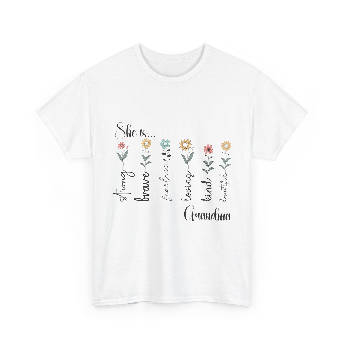 T-Shirt – Grandma - Strong, Brave, Beautiful Floral Design