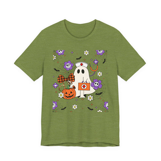 T-Shirt - Medical / Halloween Ghost with Medical Stuff (01a)
