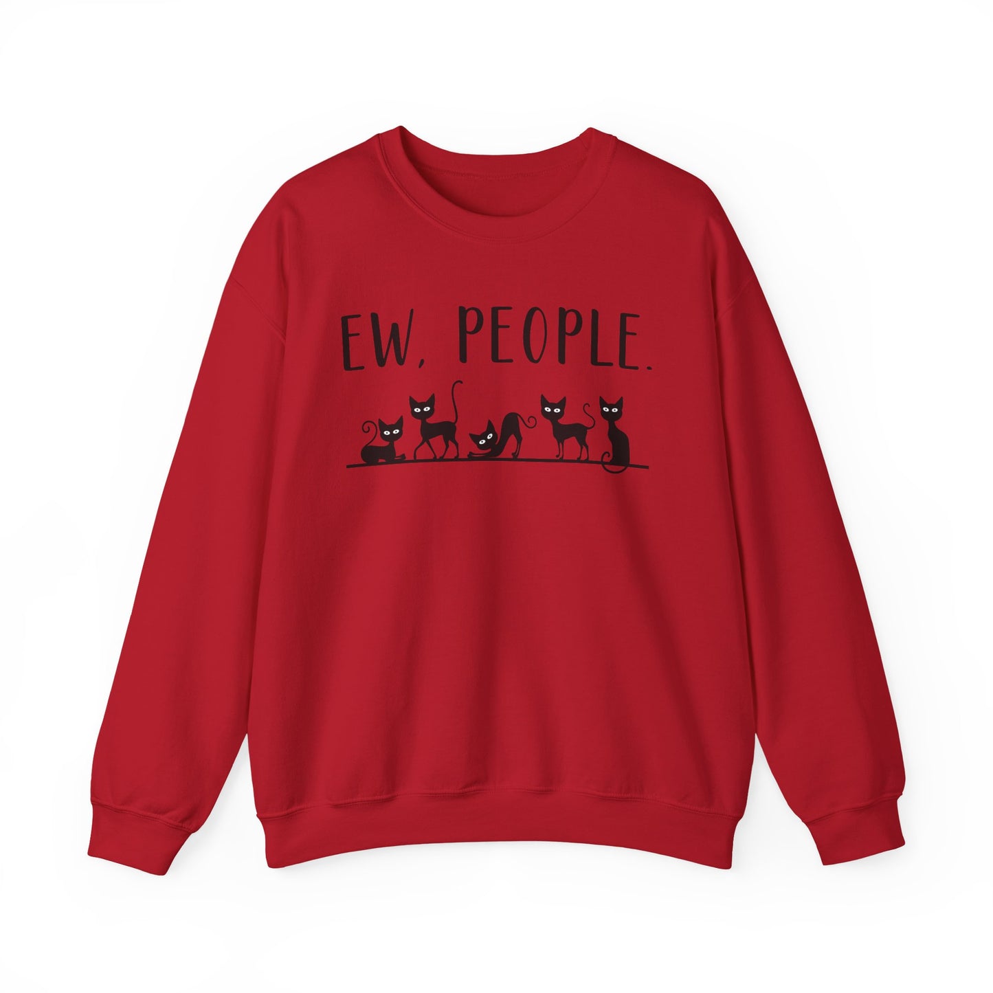 Sweatshirt - Animal Lover - Ew People with Black Cats (01)