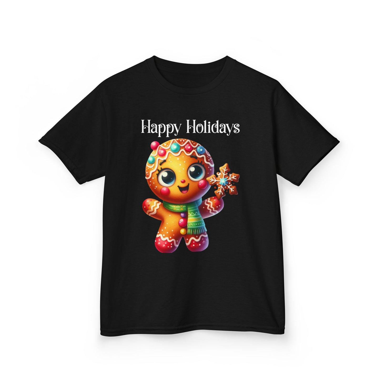 Child Tee - Christmas - Gingerbread - Happy Holidays (03a)
