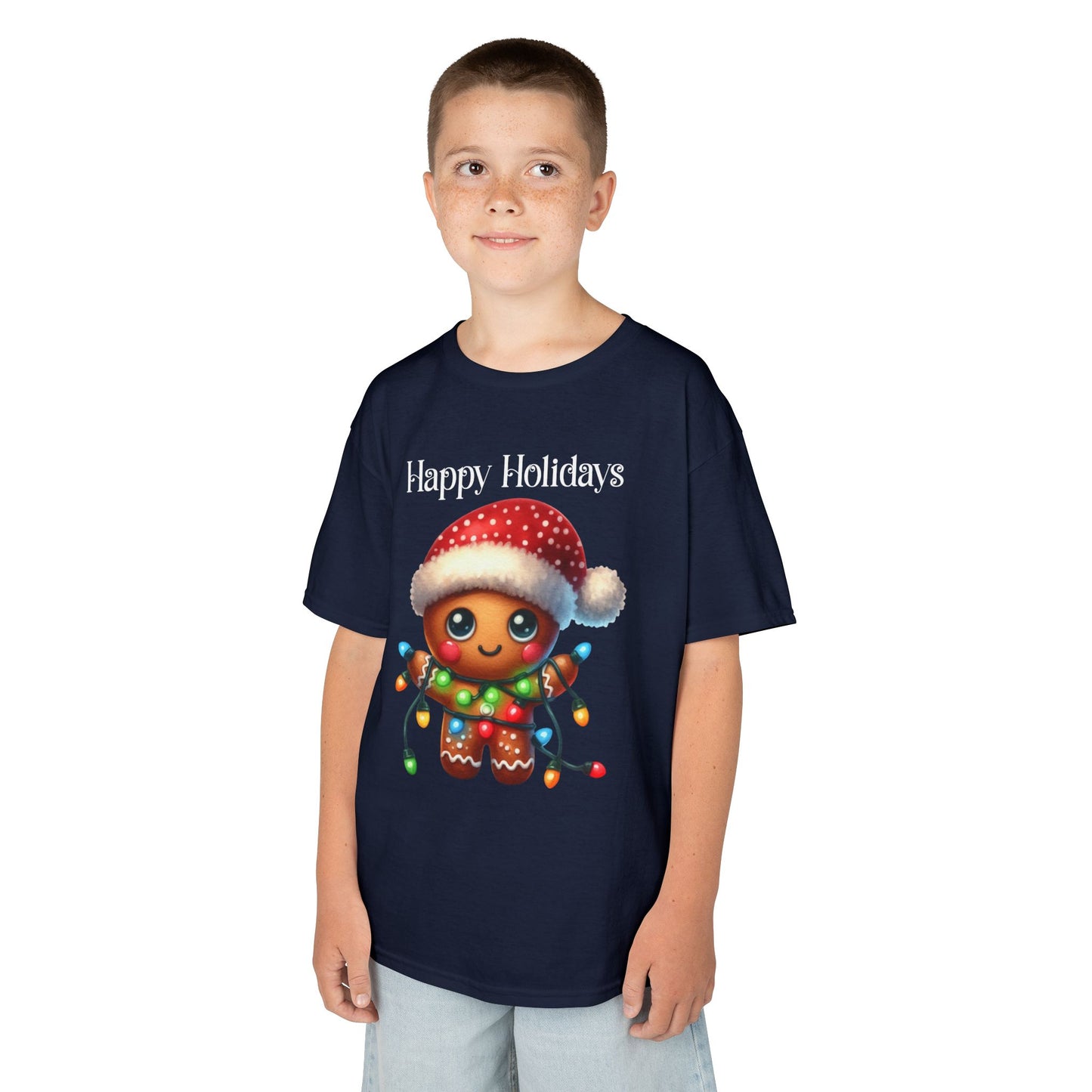 Child Tee - Christmas - Gingerbread - Happy Holidays (02a)