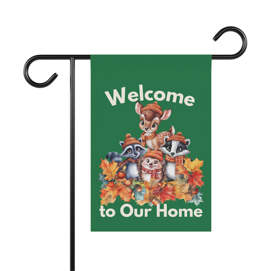 Garden Flag - Autumn -  Welcome Autumn Animals (01a)