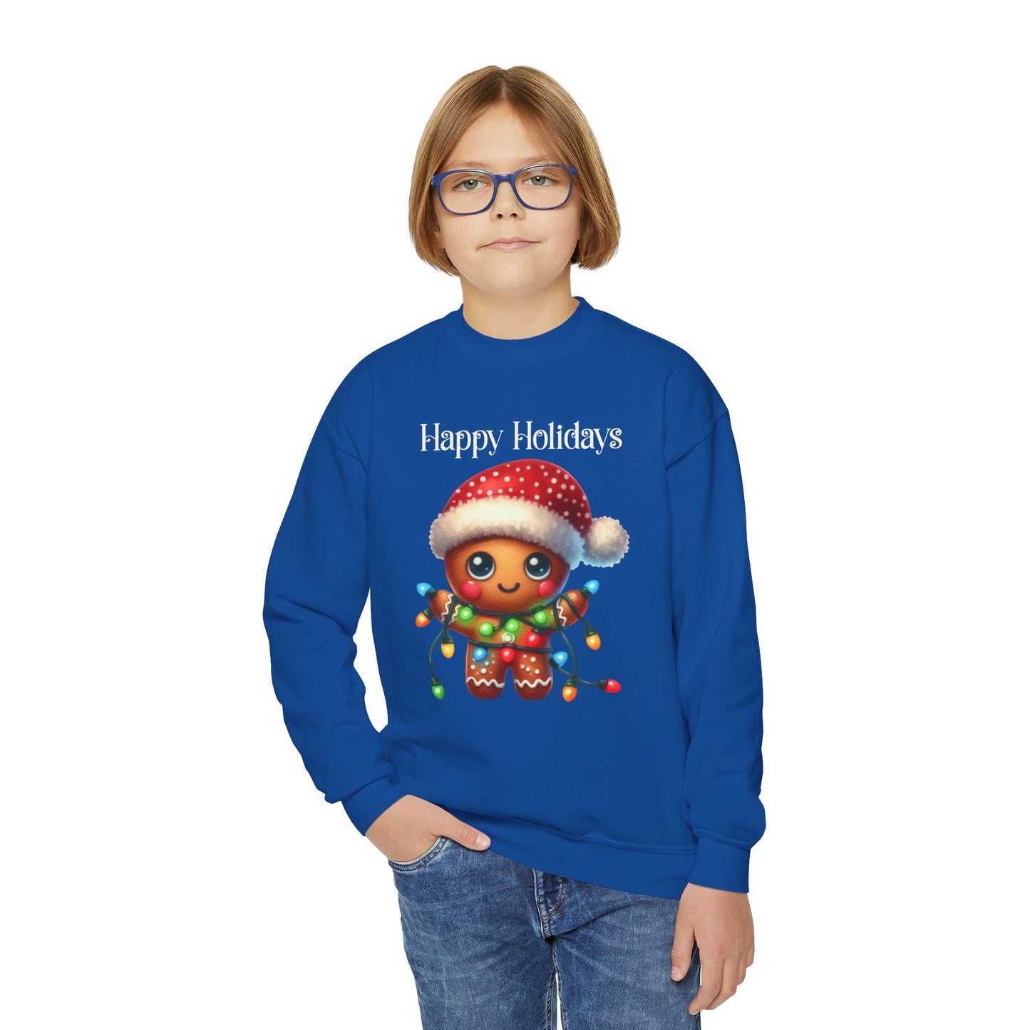 Child Sweatshirt - Christmas - Gingerbread - Happy Holidays (02a)