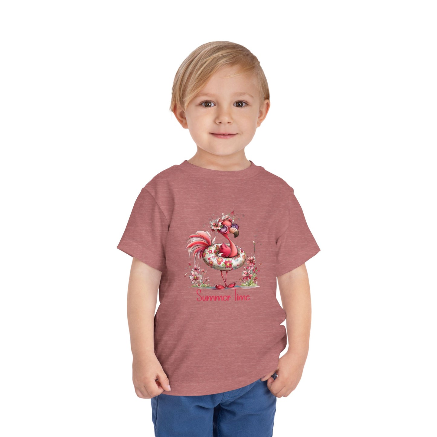Toddler Tee - Animal - Flamingo - Summer Time (01)