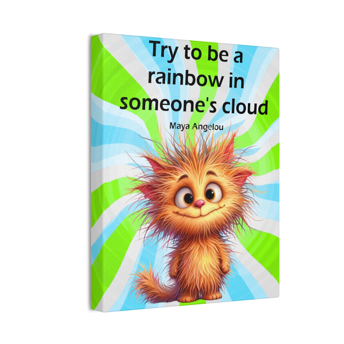 Canvas Art - Inspiring - Try to be a Rainbow - Cat 01