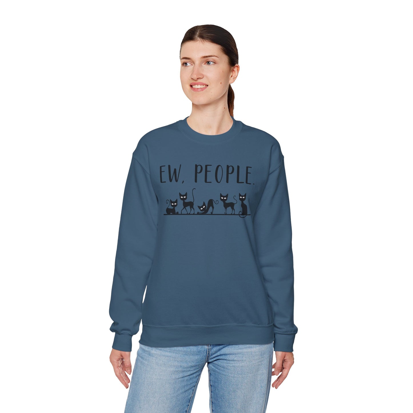 Sweatshirt - Animal Lover - Ew People with Black Cats (01)