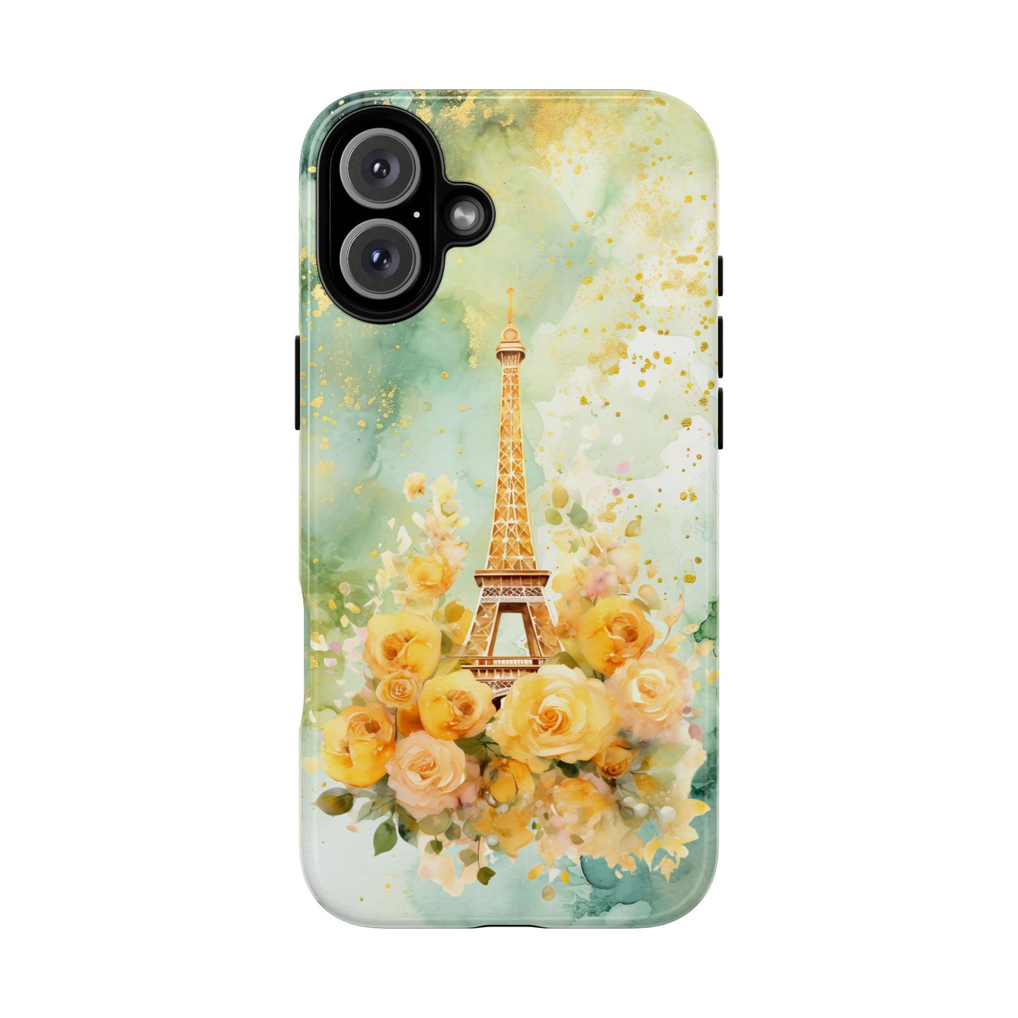 Tough Cell Phone Case - Paris - Eiffel Tower with Yellow Roses (1)