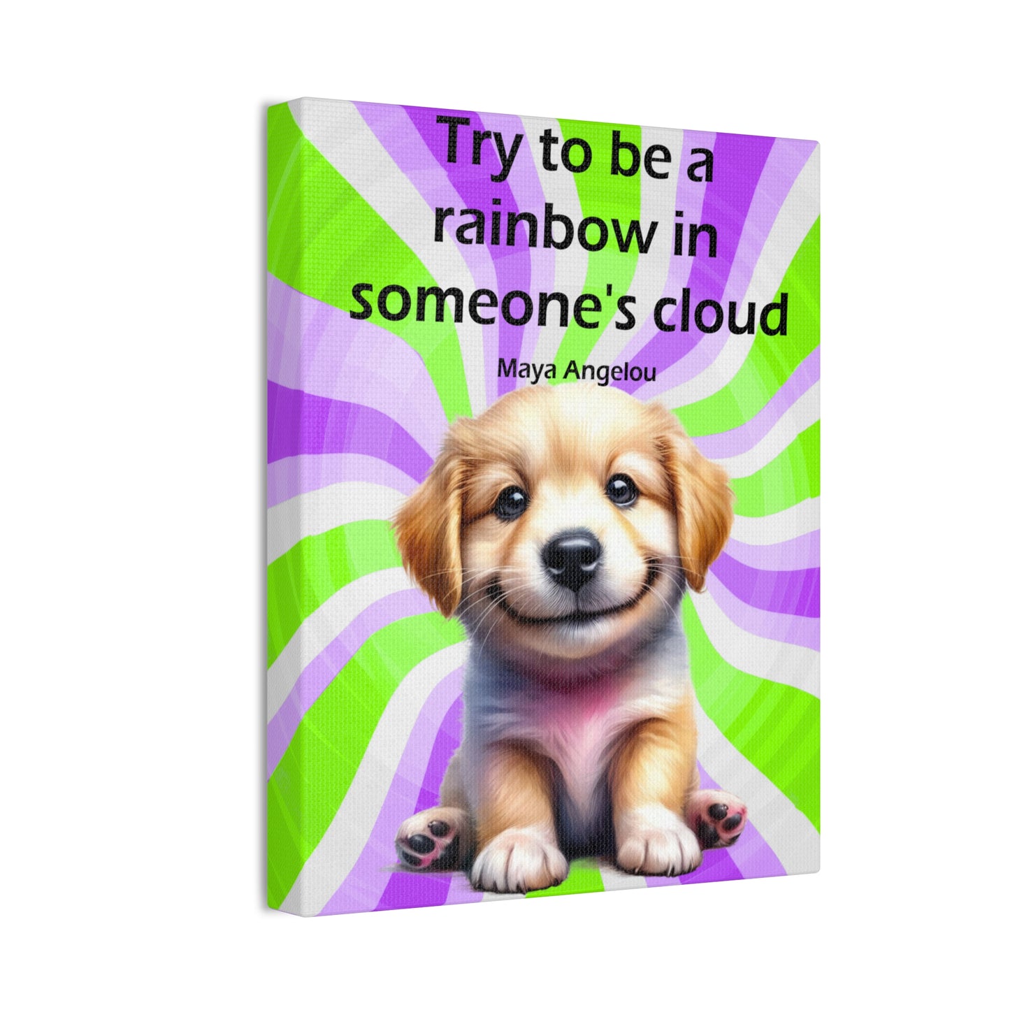 Canvas Art - Inspiring - Try to be a Rainbow - Dog 02