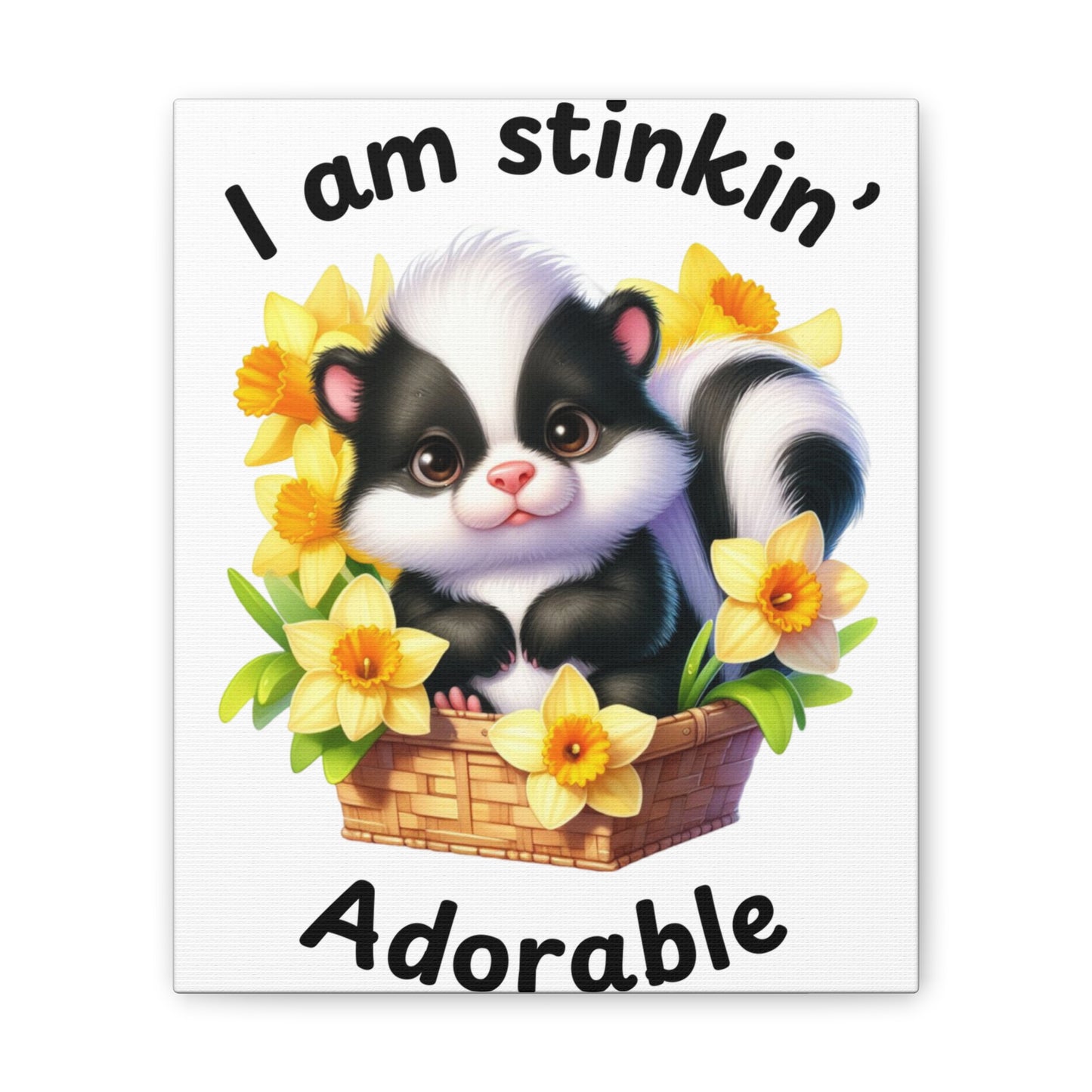 Nursery Canvas - Stinkin' Adorable with Skunk (1-a)