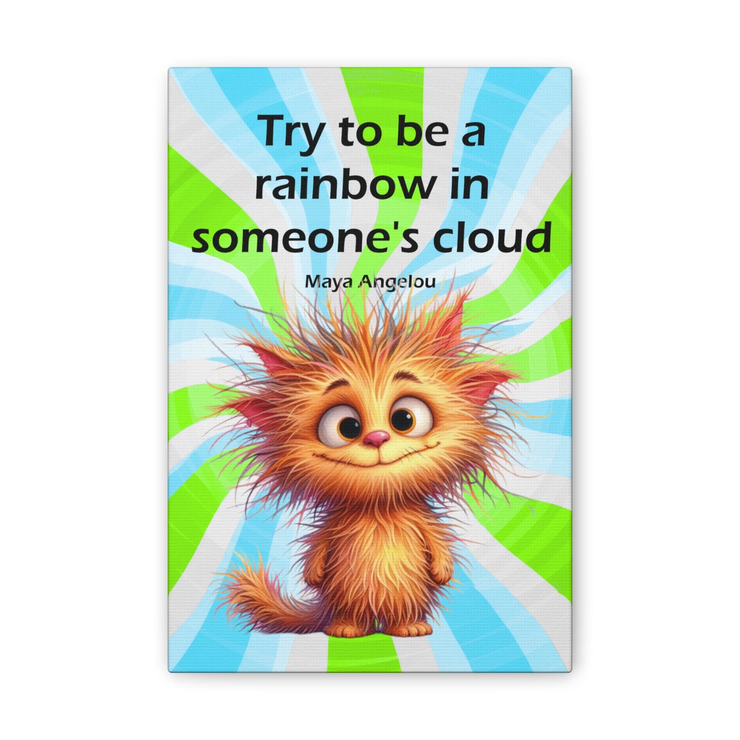 Canvas Art - Inspiring - Try to be a Rainbow - Cat 01