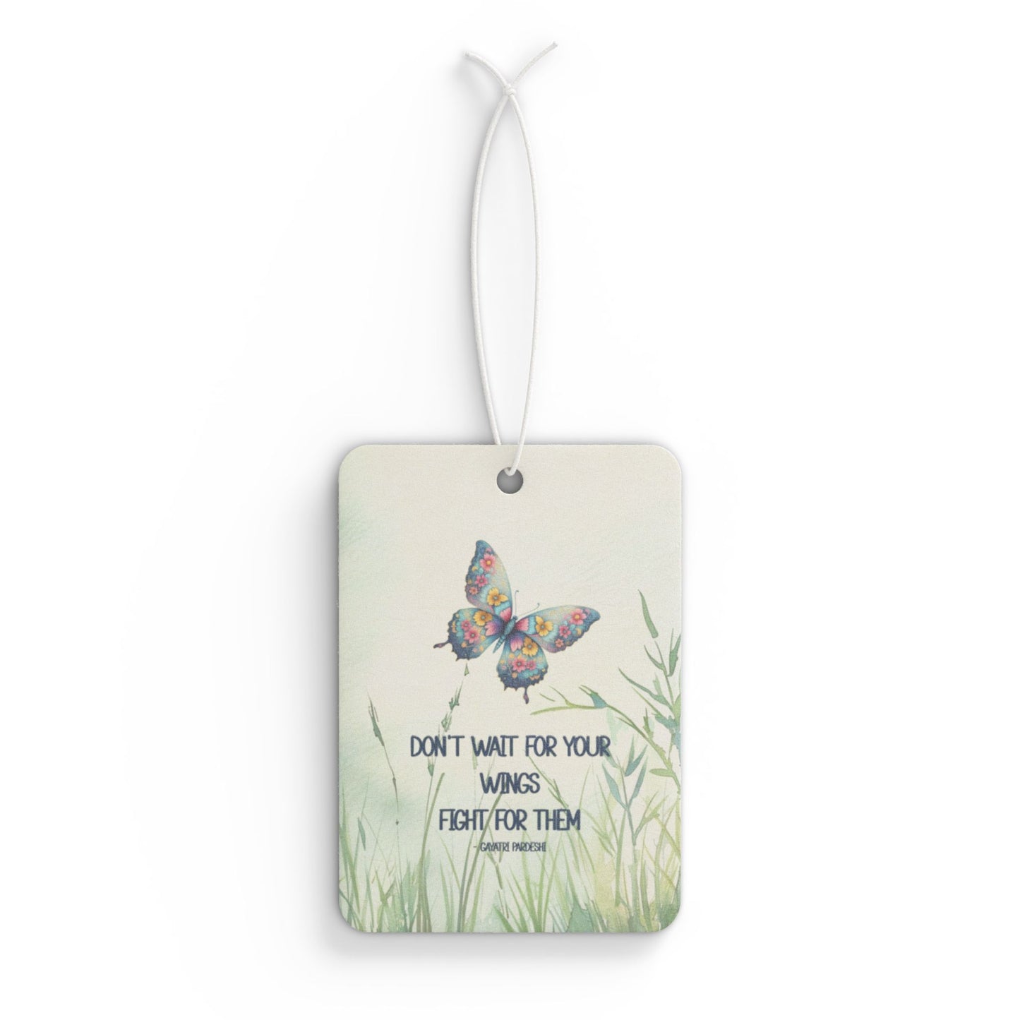 Car Air Freshener - Inspirational Butterfly Design - Pine, New Car, Black Ice Scents