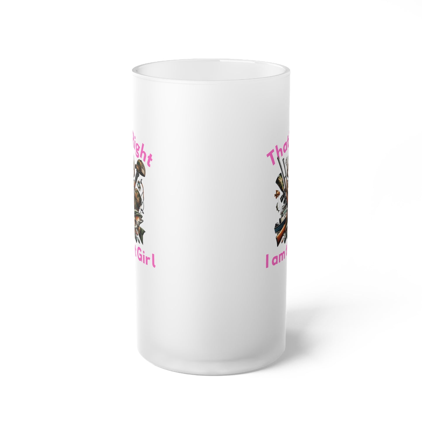 Frosted Glass Beer Mug - Hunter - I am that Girl (1)