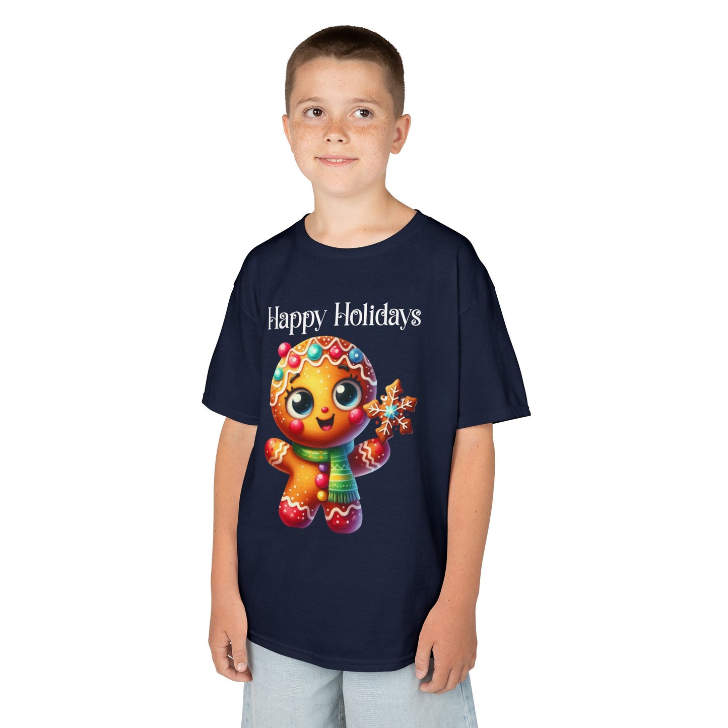 Child Tee - Christmas - Gingerbread - Happy Holidays (03a)