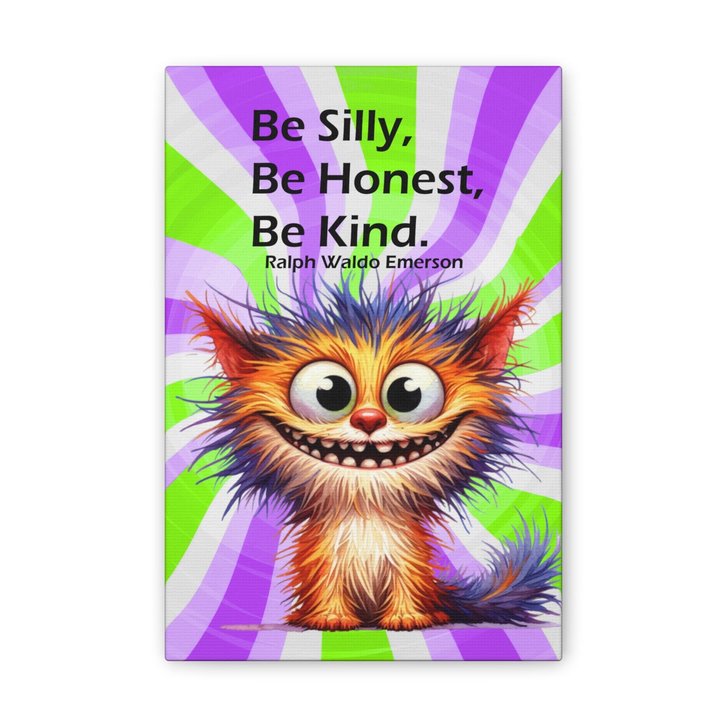 Canvas Art - Inspiring - Be Silly, Be Honest, Be Kind - Cat 01