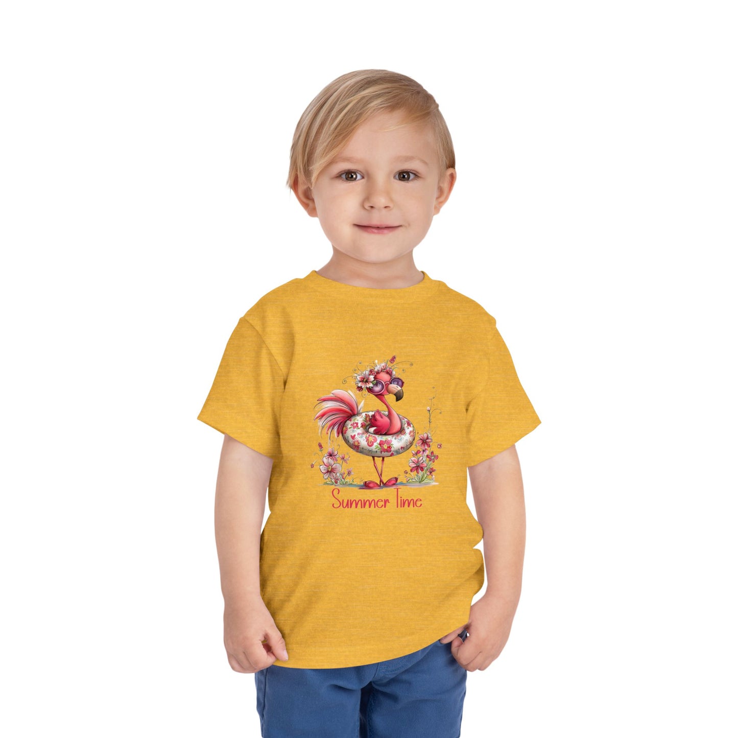 Toddler Tee - Animal - Flamingo - Summer Time (01)