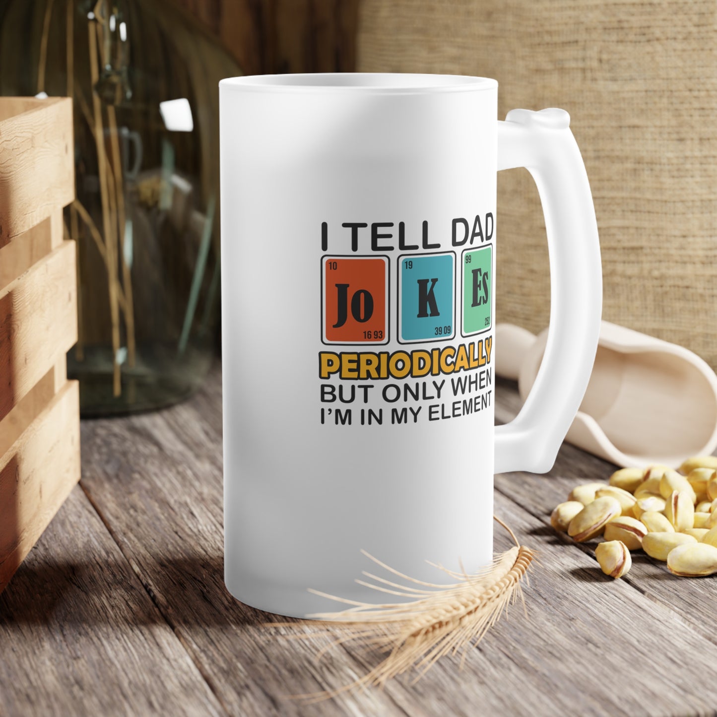 Frosted Glass Beer Mug - Dad / Funny - Dad Jokes (1)