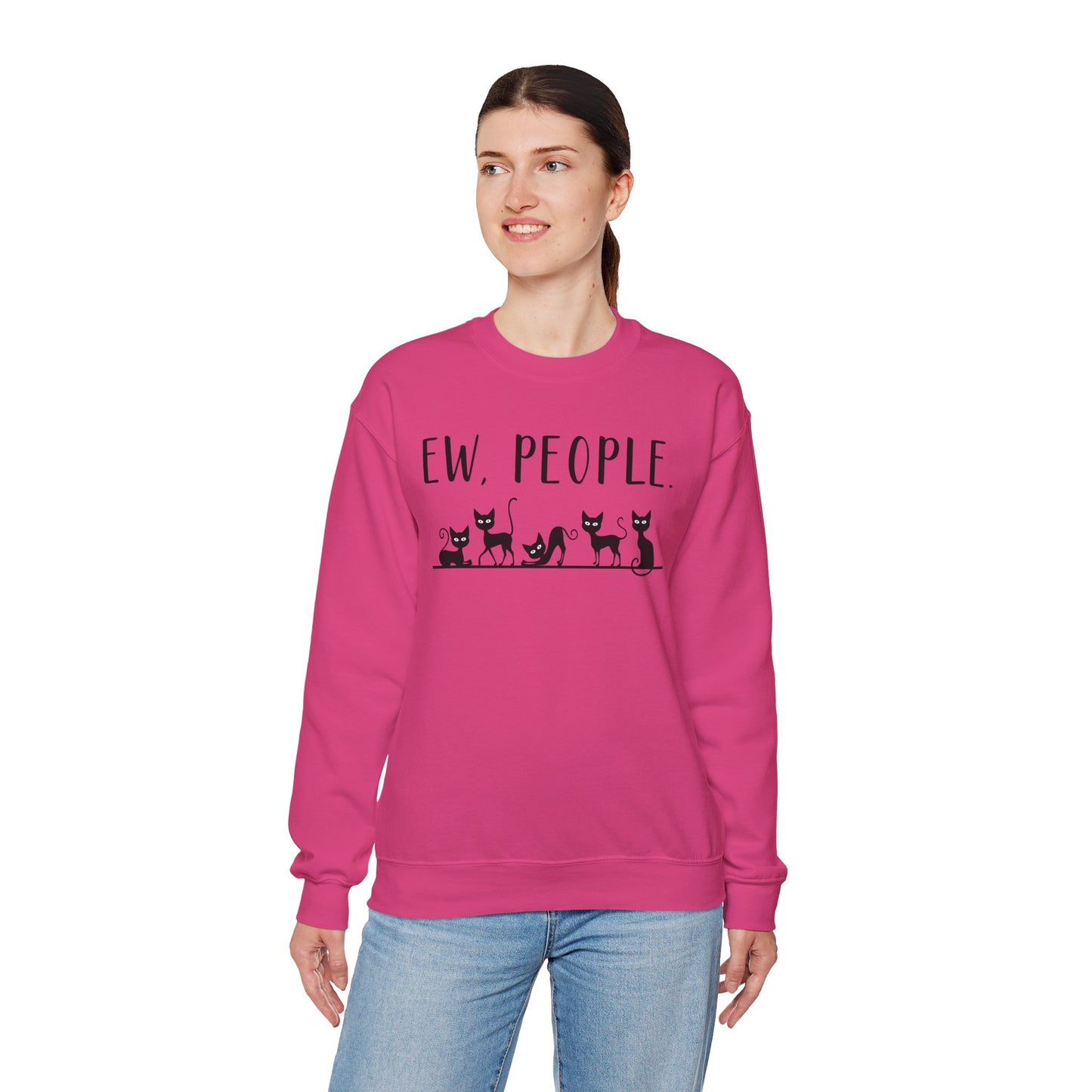 Sweatshirt - Animal Lover - Ew People with Black Cats (01)