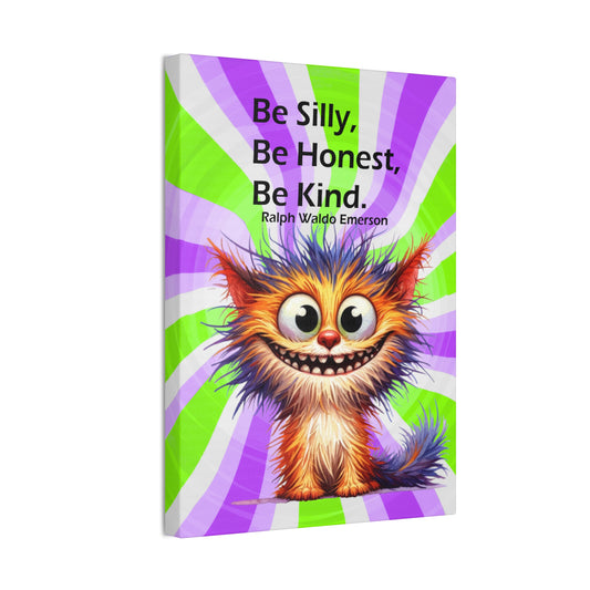 Canvas Art - Inspiring - Be Silly, Be Honest, Be Kind - Cat 01