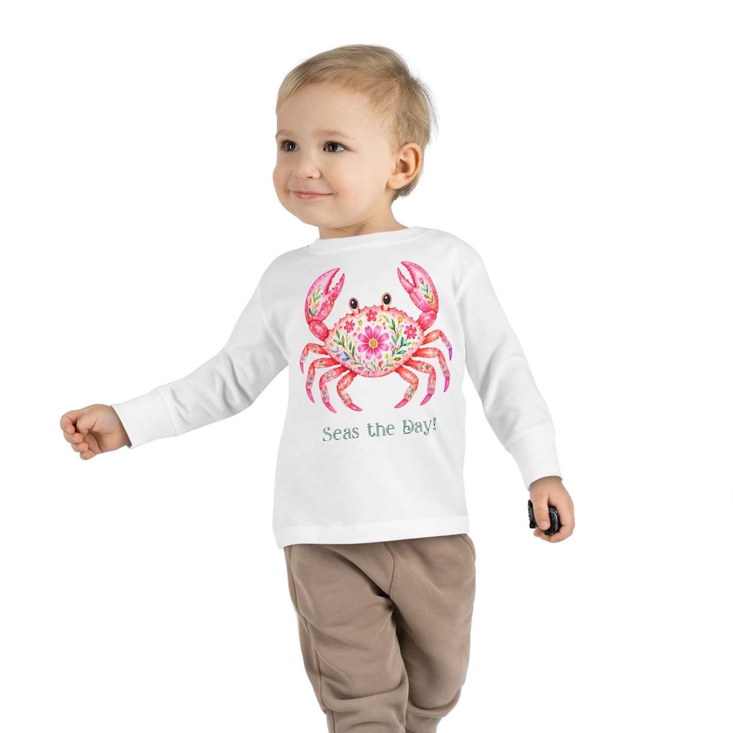 Toddler LS Tee - Animal - Seas the Day Crab (01)